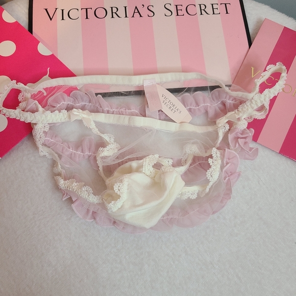 VTG Victoria's Secret Ruffle Bum Sissy String Bikini Panty Size Lg - Picture 4 of 6